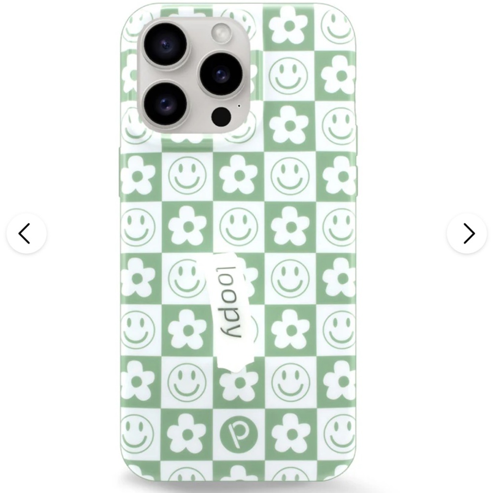 Loopy Case iPhone 13 Pro Groovy Sage Checkered - Righty Orientation